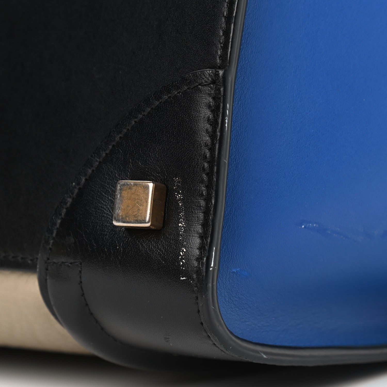 Celine Elephant Calfskin Mini Tri-Color Luggage Beige 10 of 15