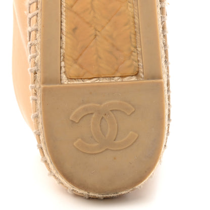 Chanel Lambskin CC Espadrilles 39 Beige Black 9 of 9