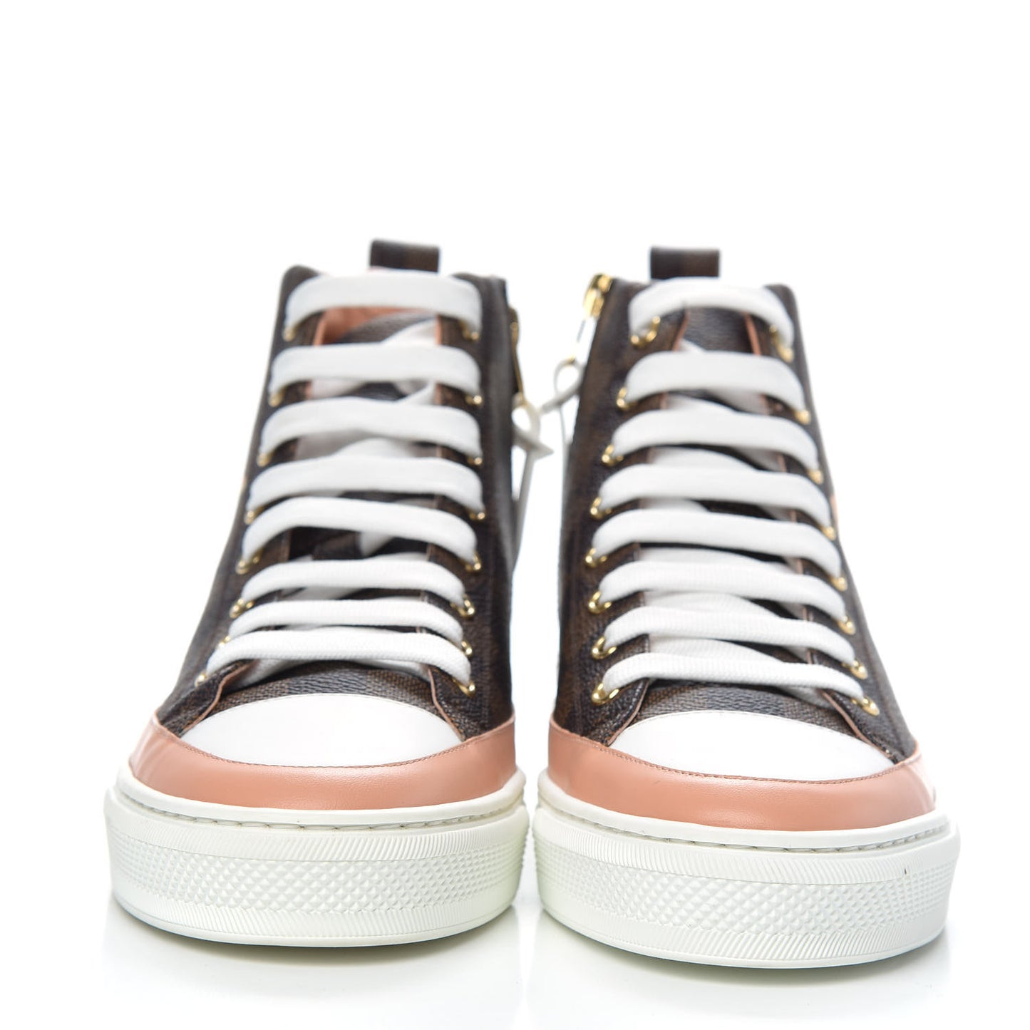 Damier Ebene Stellar High Top Sneakers 38 Venus Pink