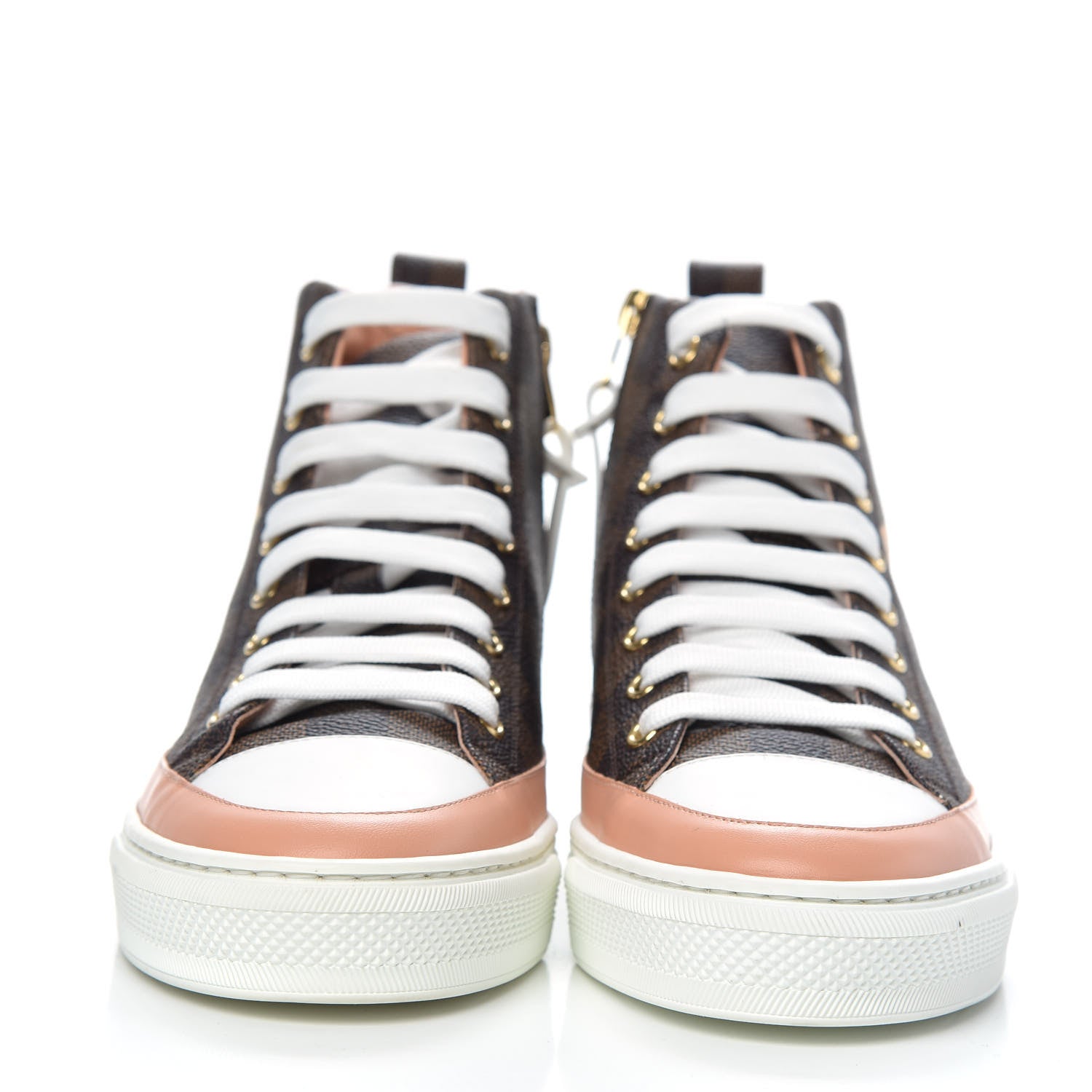 Louis Vuitton Damier Ebene Stellar High Top Sneakers 38 Venus Pink 2 of 7