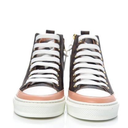 Louis Vuitton Damier Ebene Stellar High Top Sneakers 38 Venus Pink 2 of 7