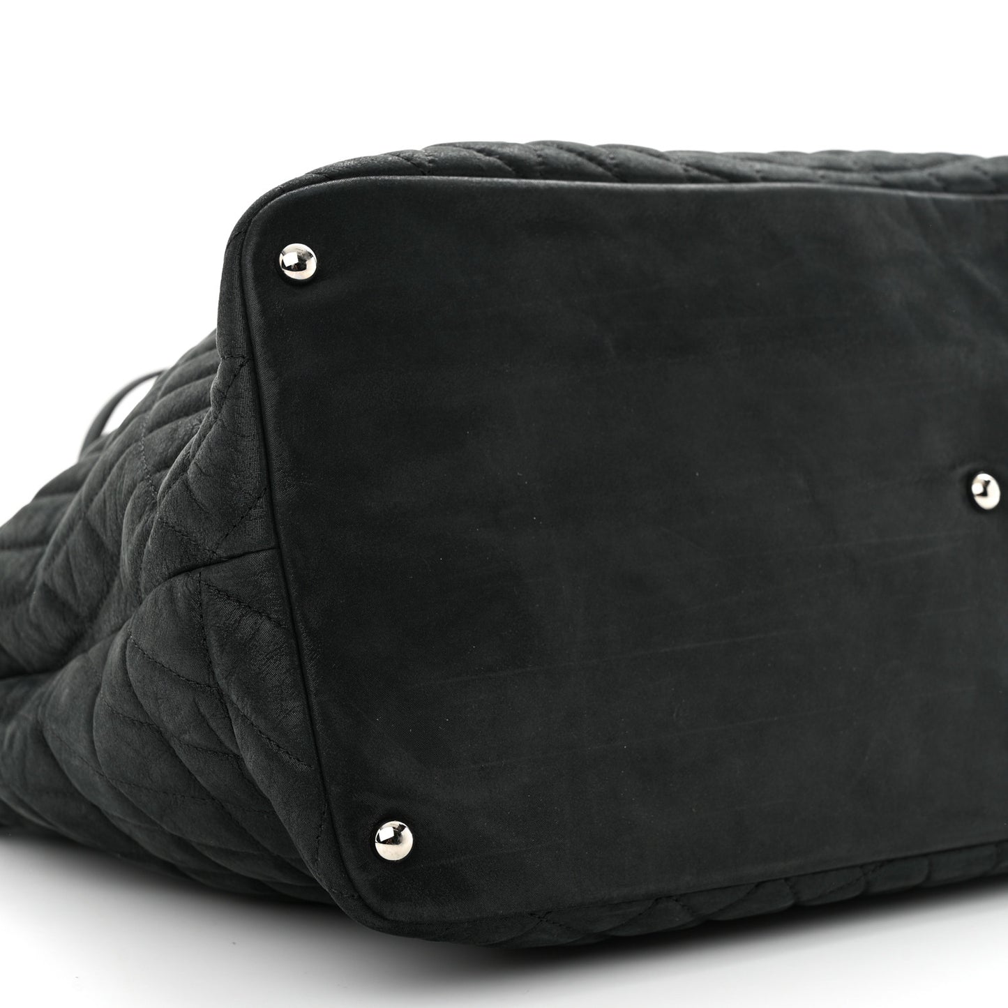 Iridescent Calfskin Large Sea Hit Tote Black