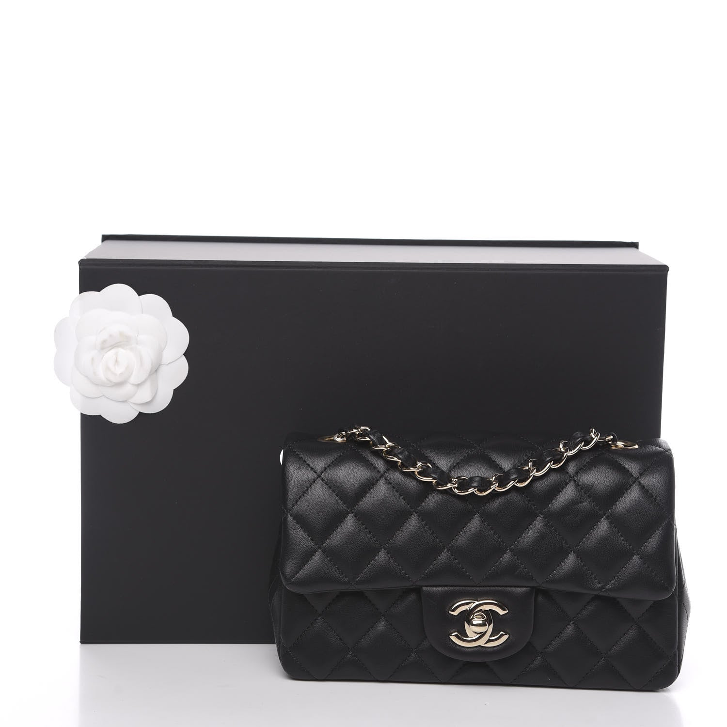 Chanel Lambskin Quilted Mini Rectangular Flap Black 8 of 12
