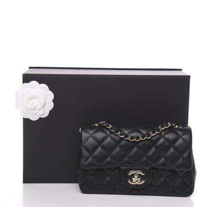 Chanel Lambskin Quilted Mini Rectangular Flap Black 8 of 12