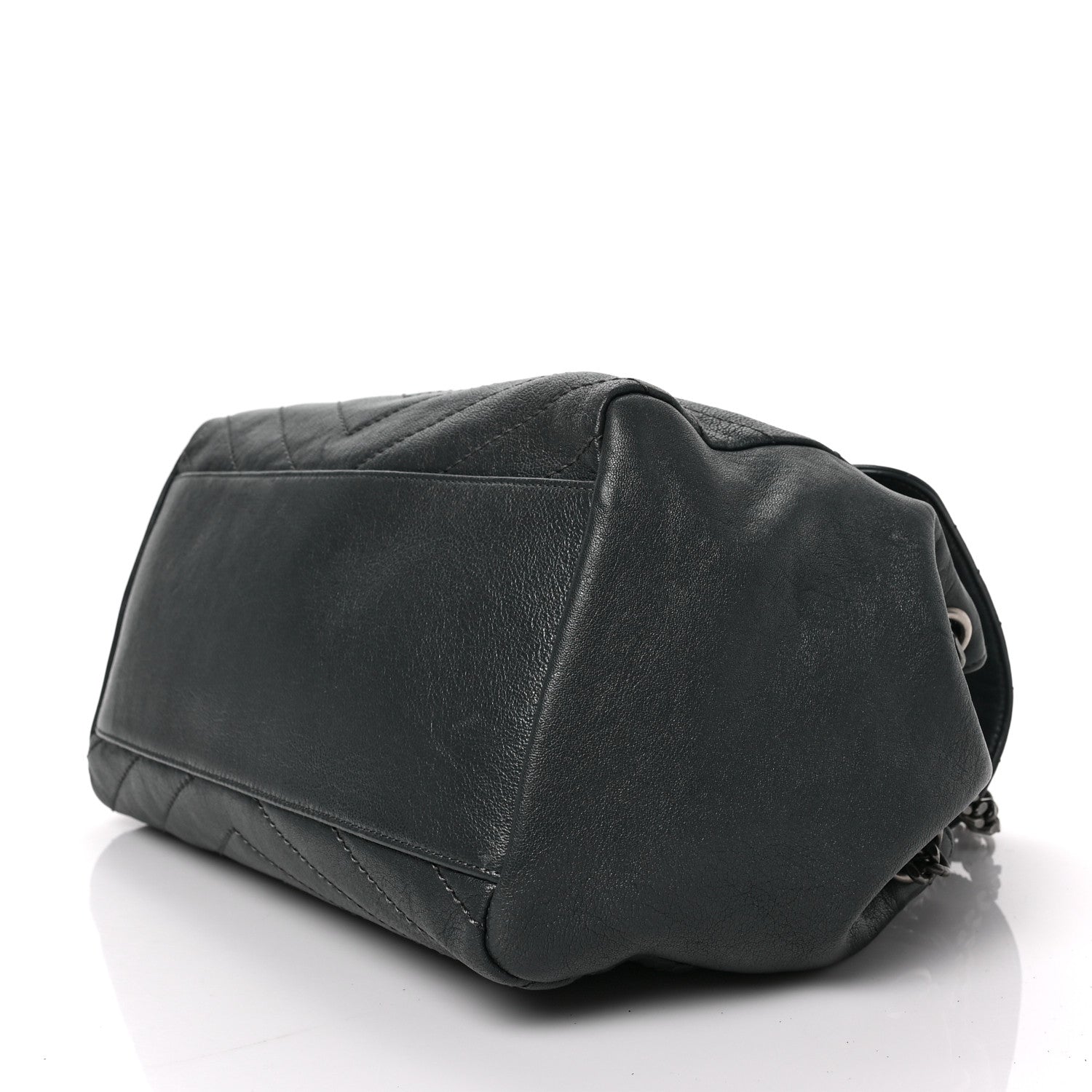 Saint Laurent Vintage Lambskin Chevron Monogram Medium Nolita Dark Smog 8 of 8