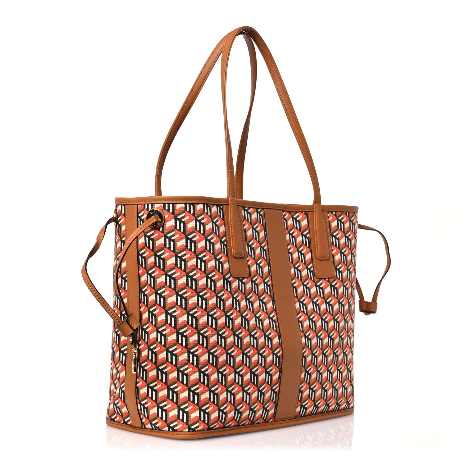 MCM Visetos Medium Liz Reversible Shopper Tote Cognac 4 of 20