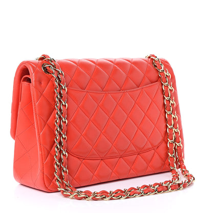 Chanel Lambskin Quilted Jumbo Double Flap Red 3 of 18