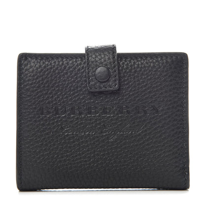 Burberry Soft Grained Calfskin Logo Embossed Lakeside Wallet Black 1 of 10