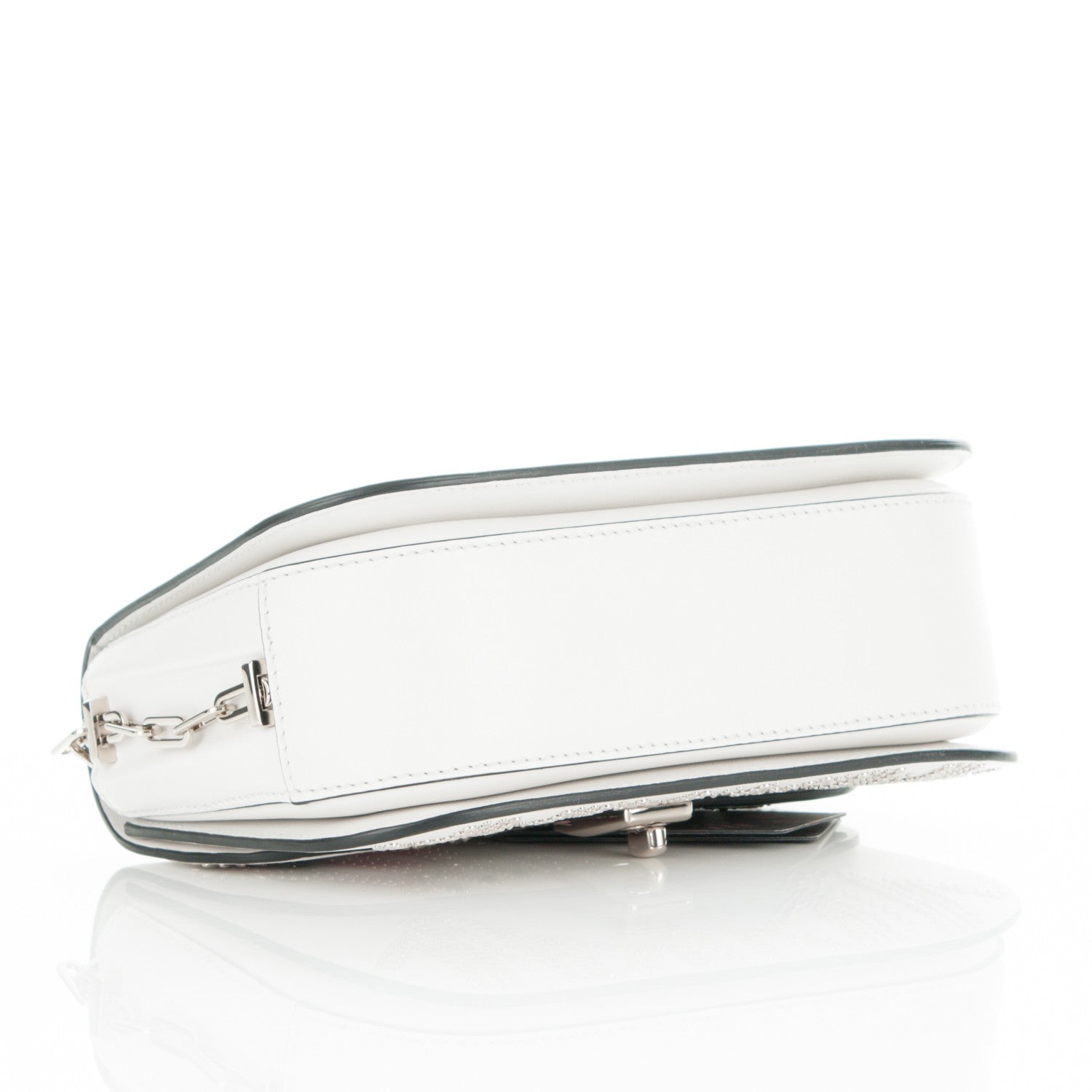 Valentino Garavani Vitello Loveblade Embellished Chain Flap Bag White 4 of 7