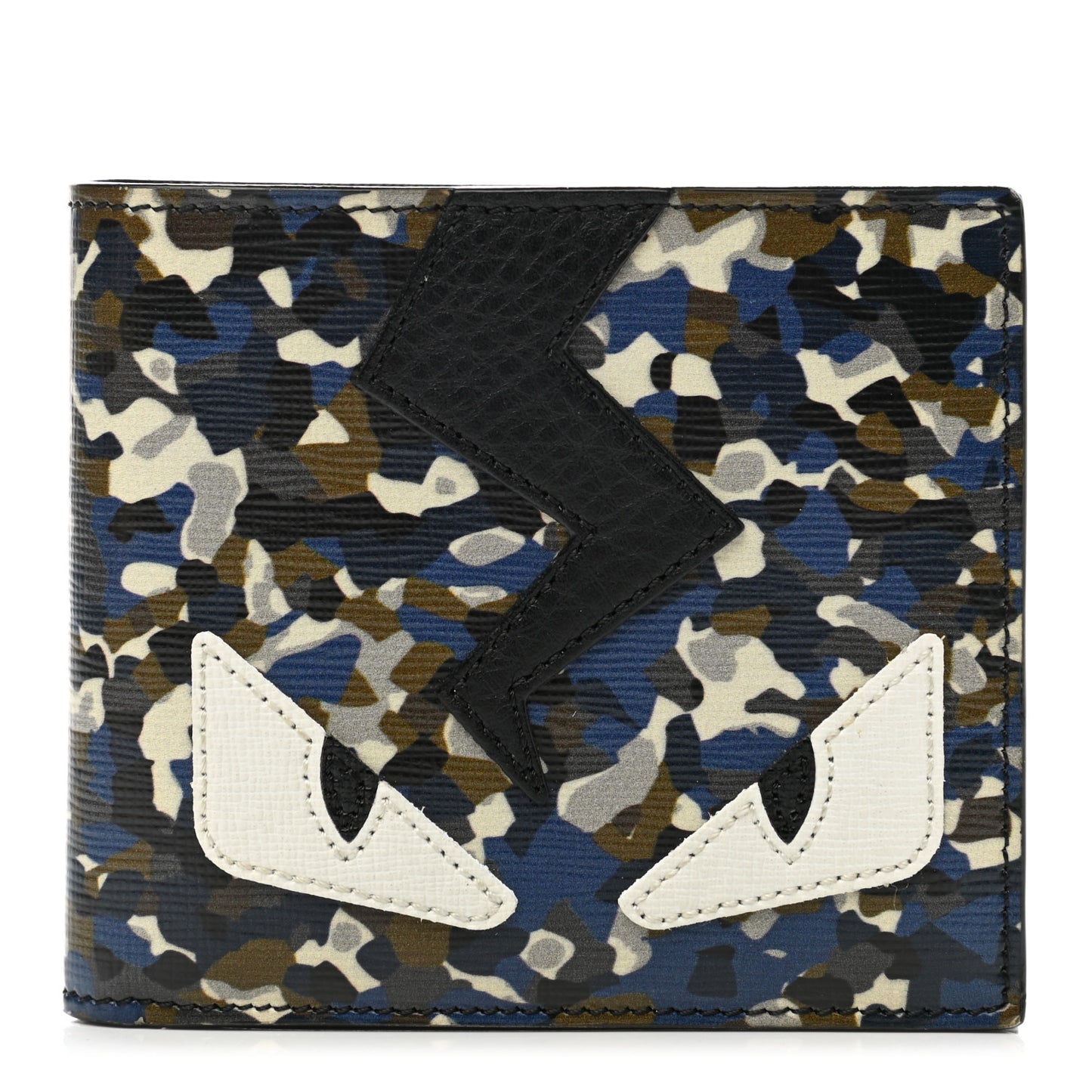 Vitello Elite Granite Monster Eyes Bi-fold Wallet Navy