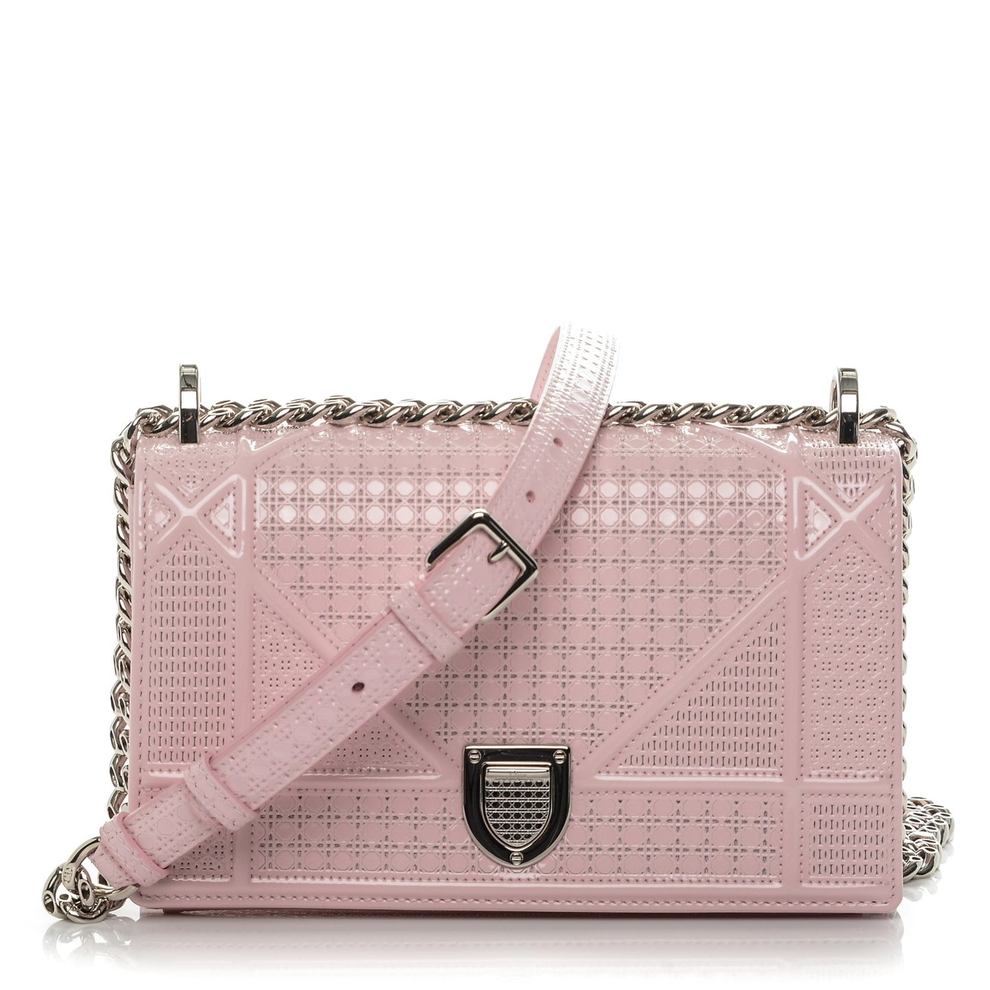 Patent Micro-Cannage Small Diorama Flap Bag Rose