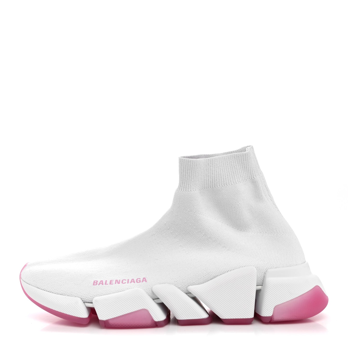 Technical 3D Recycled Knit Bi-Color Womens Speed 2.0 Transparent Sole Sneakers 40 Pink White