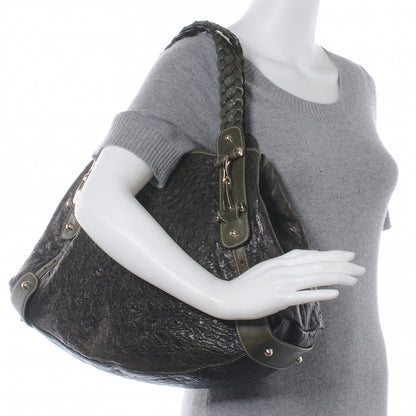 Gucci Ostrich Medium Pelham Tote Green 2 of 8