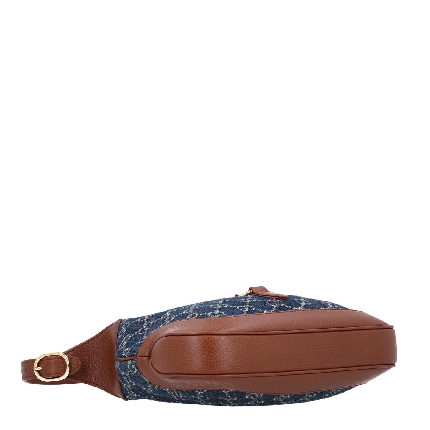 New Denim GG Monogram Calfskin Small Jackie 1961 Hobo Blue Tea Cuir