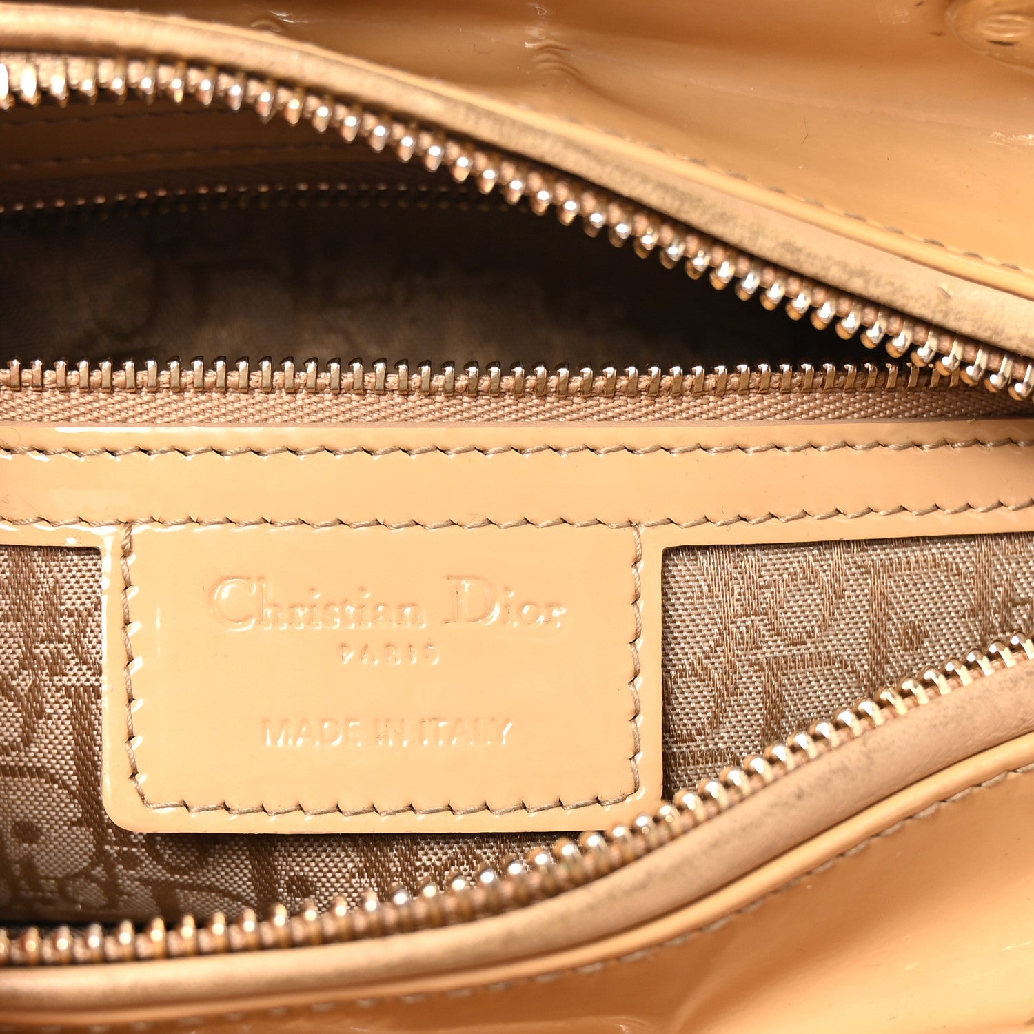 Christian Dior Patent Cannage Medium Lady Dior Beige 6 of 9