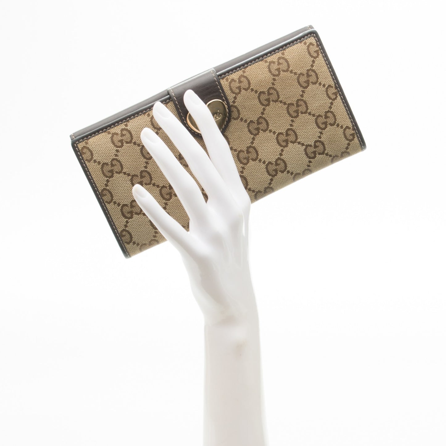 Monogram Heart Continental Wallet Dark Brown