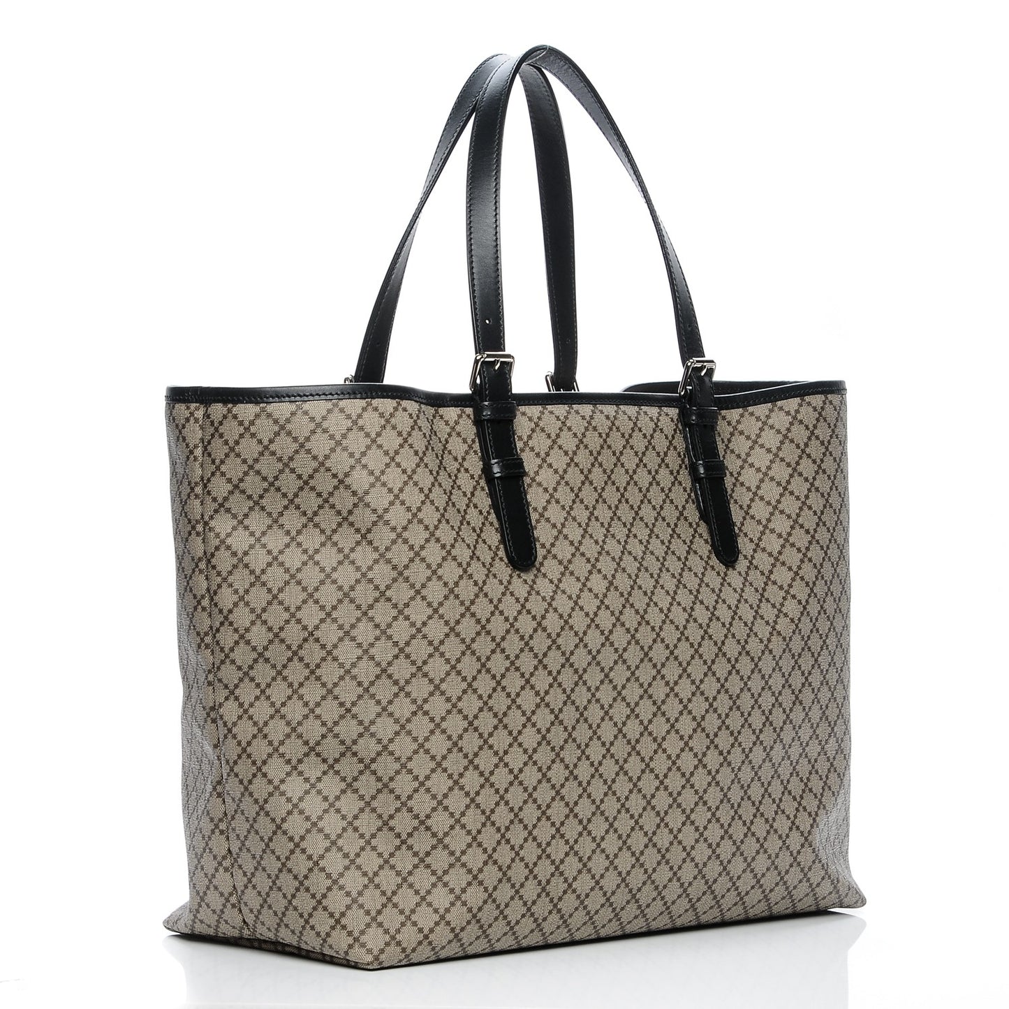Coated Canvas Diamante Plus Tote Bag Black