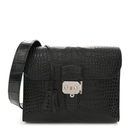 Hermes Matte Alligator Sac A Depeches 21 Messenger Bag Black 1 of 10