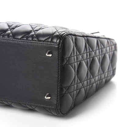 Christian Dior Lambskin Cannage Medium Lady Dior Black 7 of 10