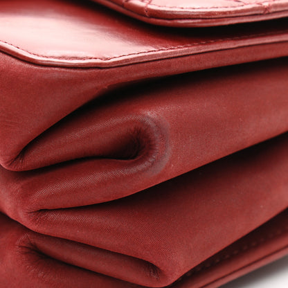 Chanel Iridescent Calfskin Quilted Small Straight Lined Flap Red 12 of 14