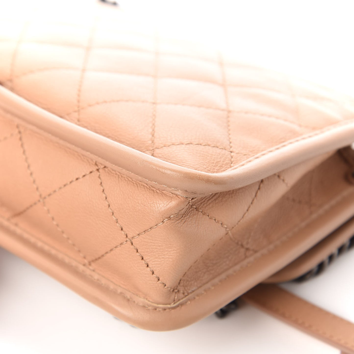 Calfskin Quilted Mini French Riviera Flap Beige