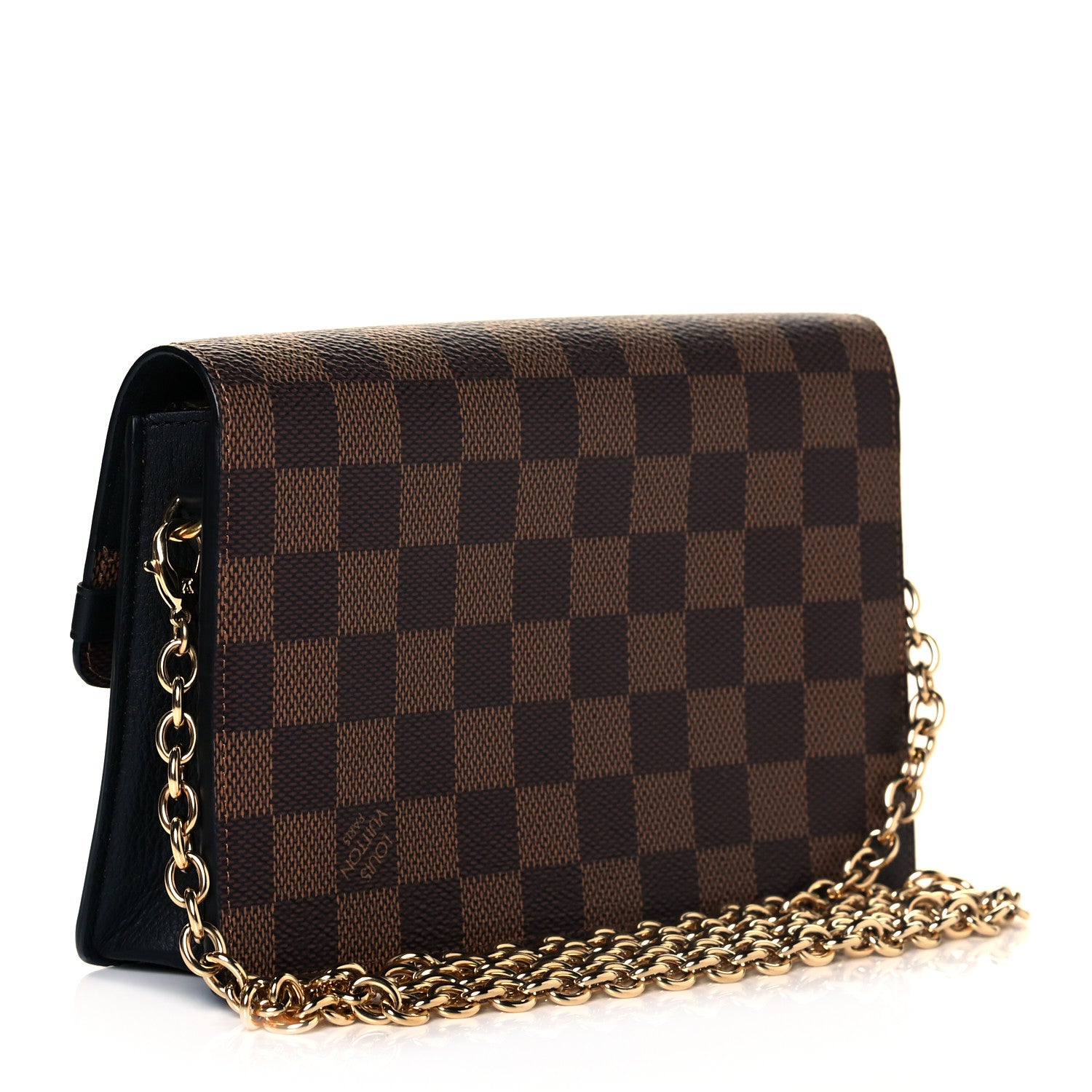 Louis Vuitton Damier Ebene Vavin Chain Wallet Black 3 of 8
