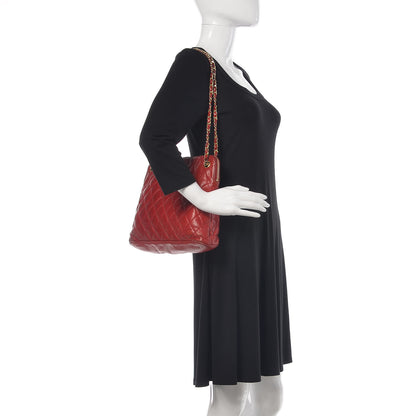 Chanel Lambskin Quilted Shoulder Bag Red 2 of 26