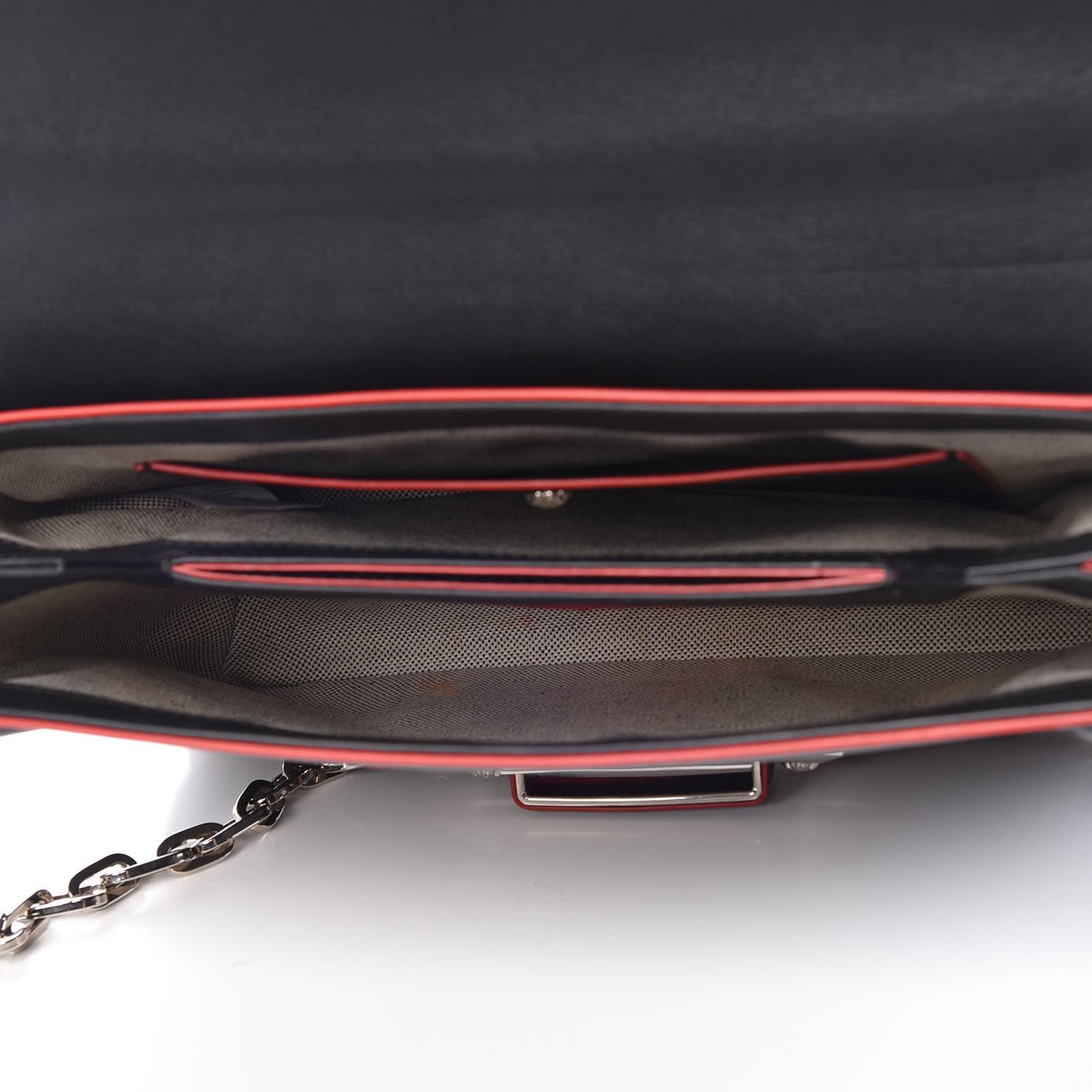 Calfskin Palazzo Shoulder Bag Black Red