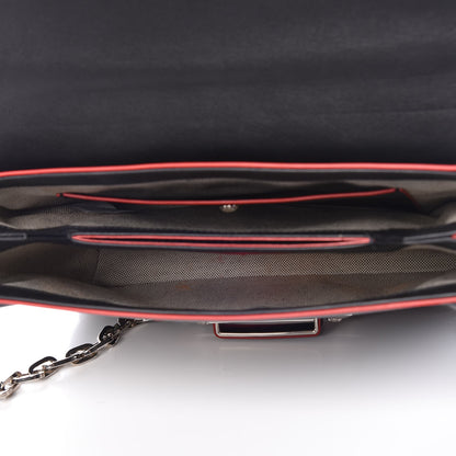 Versace Calfskin Palazzo Shoulder Bag Black Red 6 of 15
