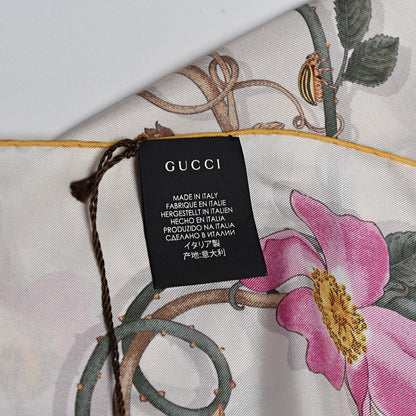 Gucci Silk Twill Flowerwebby Square Scarf White 5 of 6