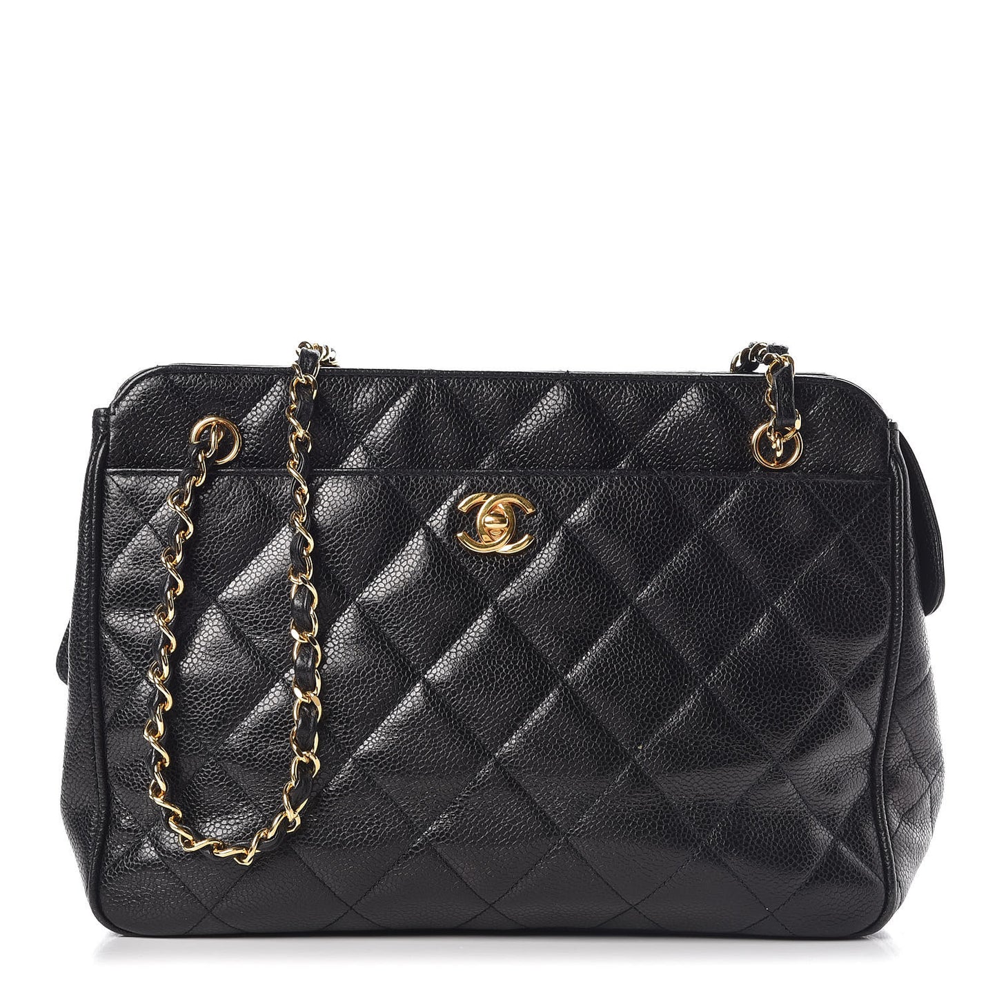 Caviar Quilted Shoulder Bag Black
