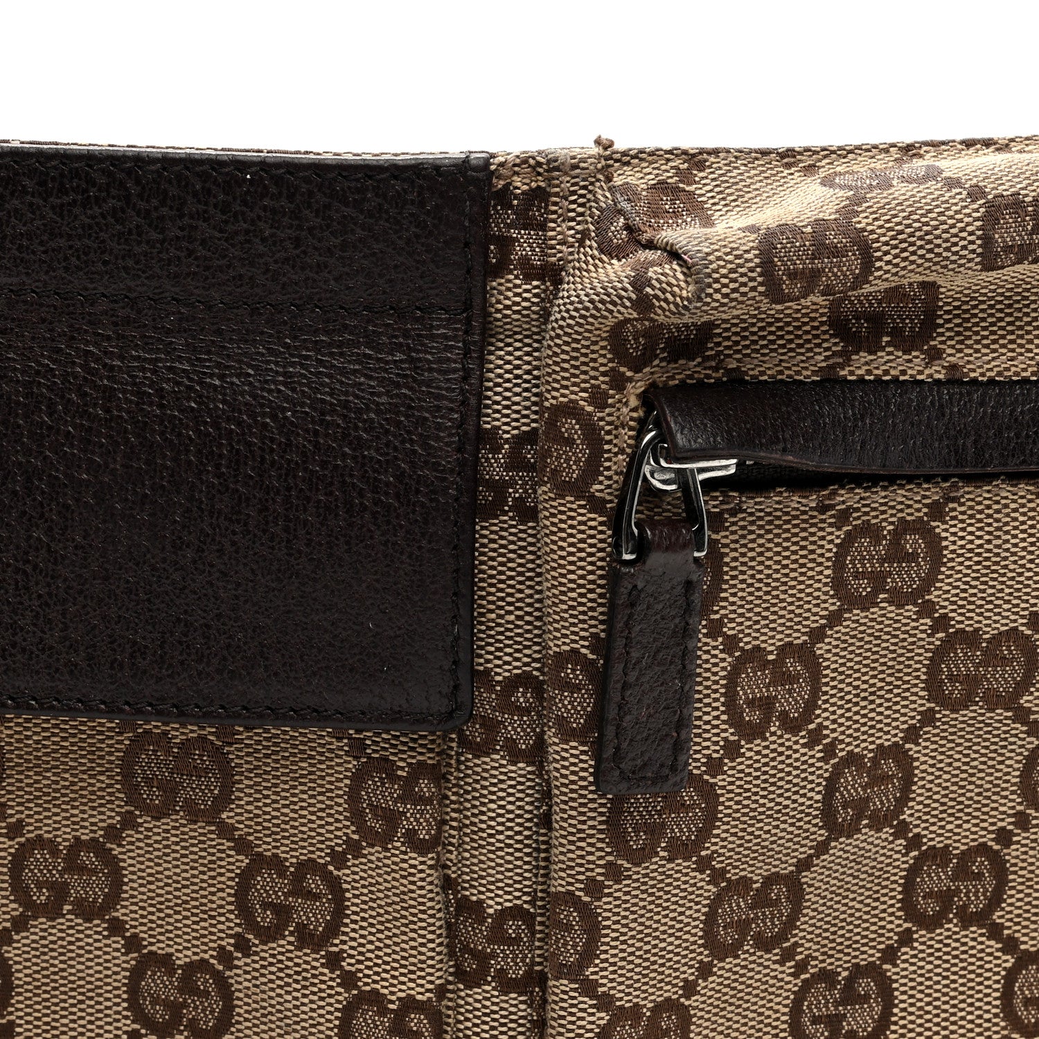 Gucci GG Monogram Double Pocket Belt Bag Dark Brown 9 of 11