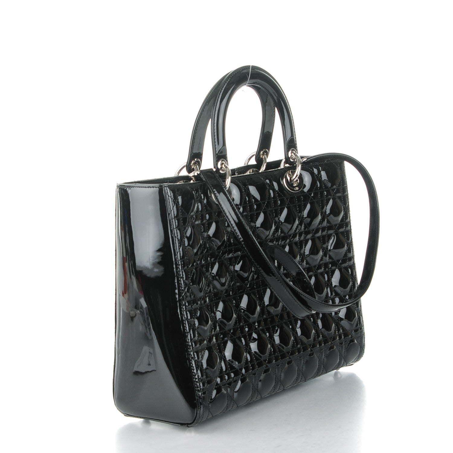 Christian Dior Patent Cannage Large Lady Dior Black 3 of 7