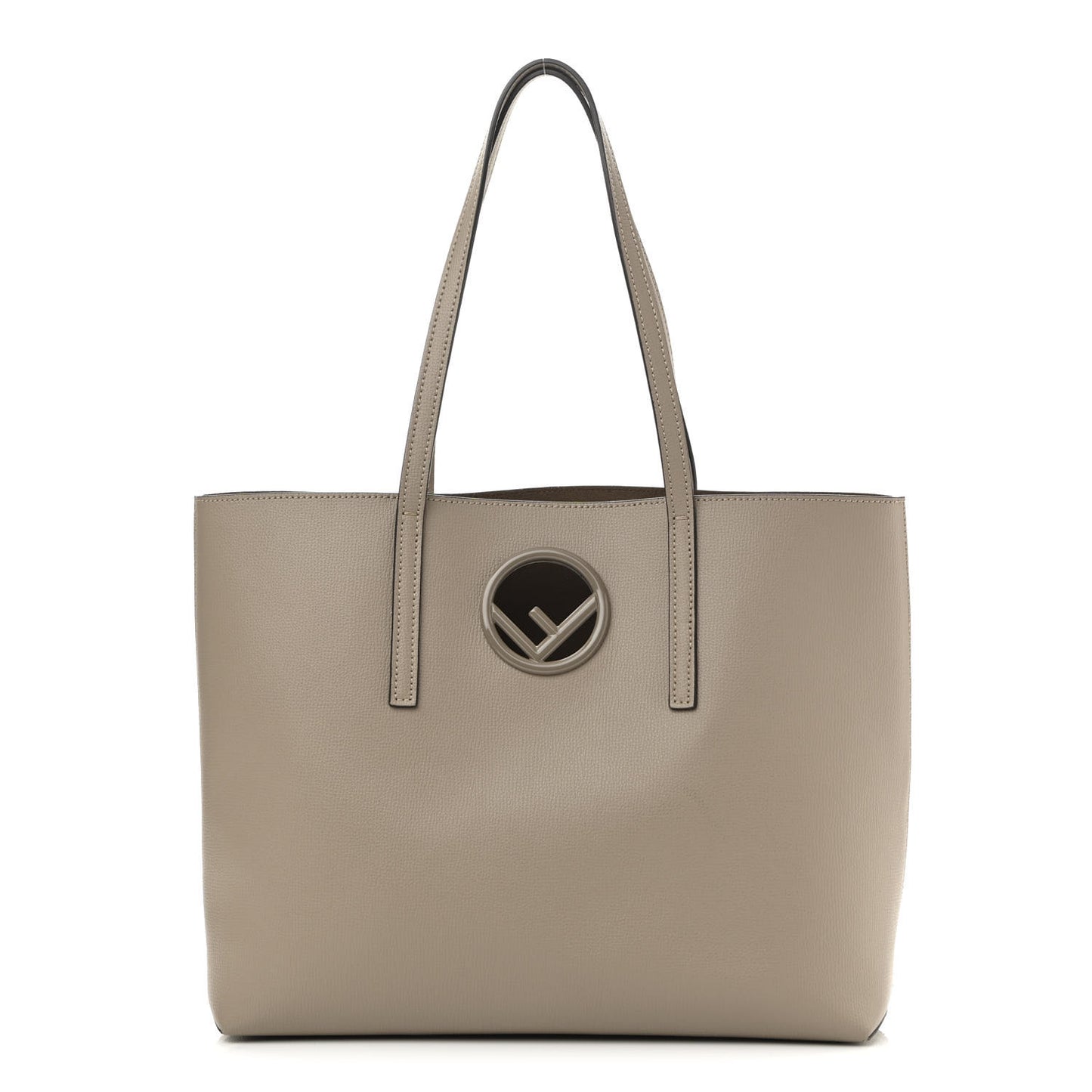 Vitello Vienna Enamel F is Fendi Shopping Tote Tortora Taupe