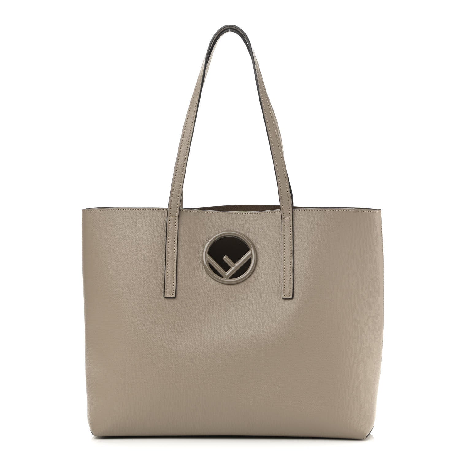 Fendi Vitello Vienna Enamel F is Fendi Shopping Tote Tortora Taupe 1 of 10
