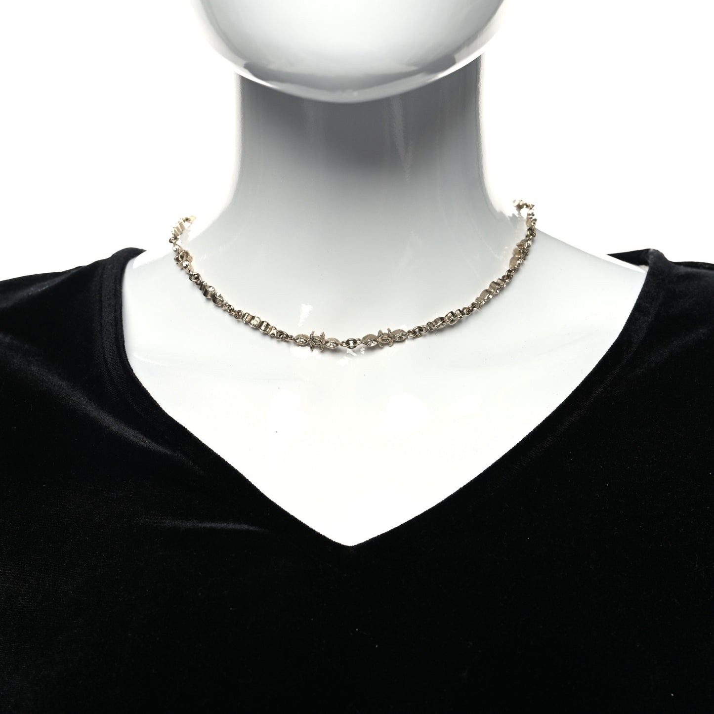 Crystal CC Short Necklace Gold