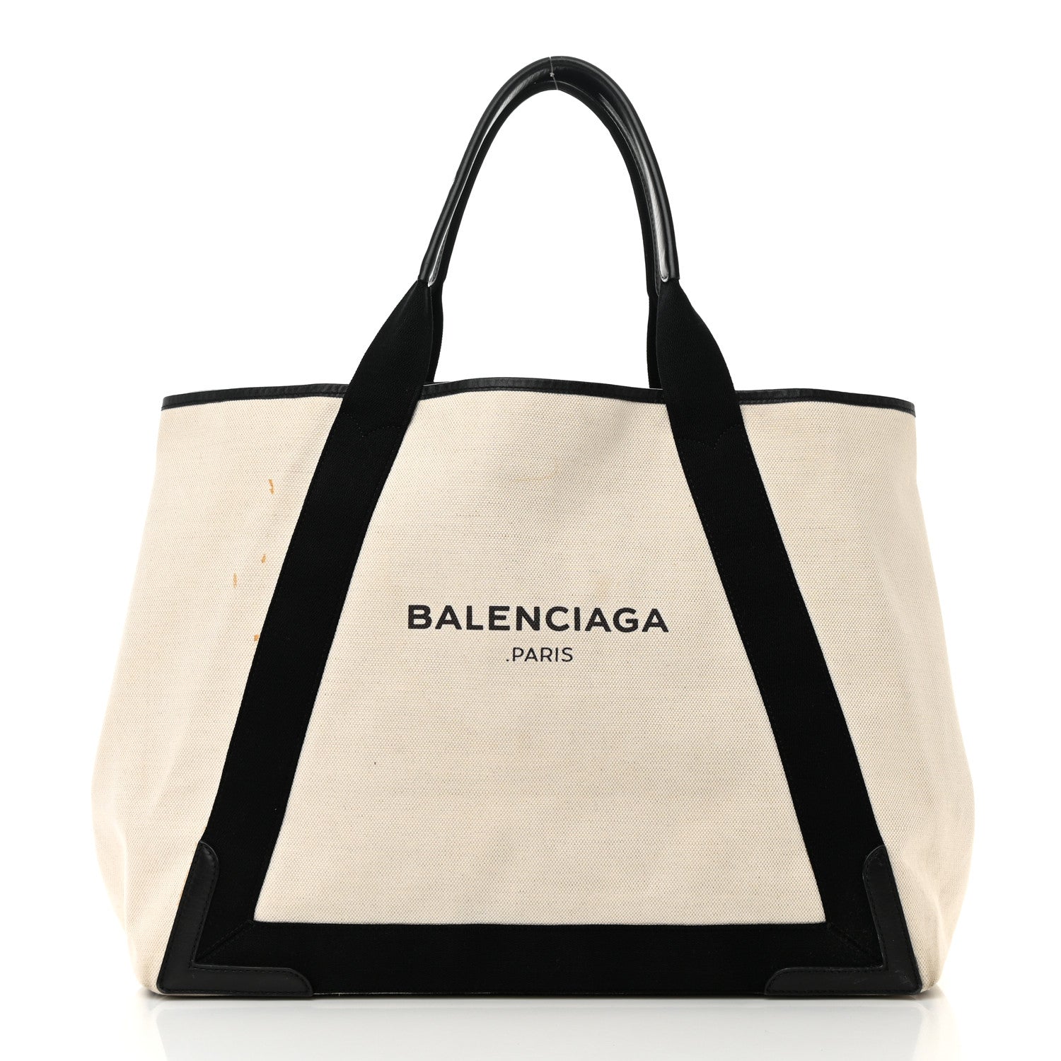 Balenciaga Cotton Canvas Calfskin M Navy Cabas Natural Black 3 of 18