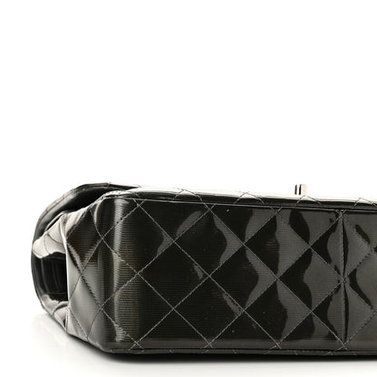 Chanel Striated Patent Quilted Jumbo Double Flap  Dark Grey 8 of 10