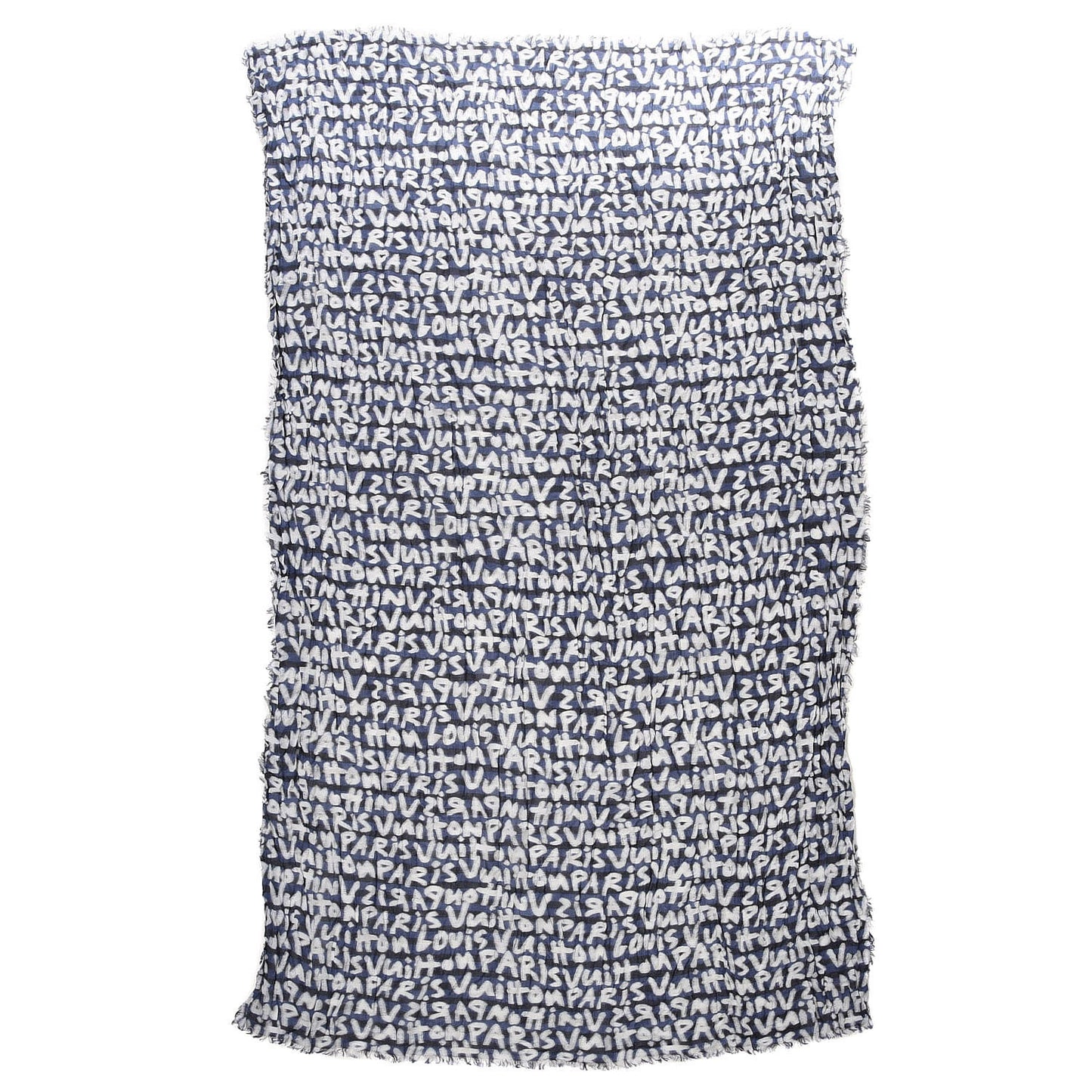 Wool Cotton Graffiti Etole Stole Blue