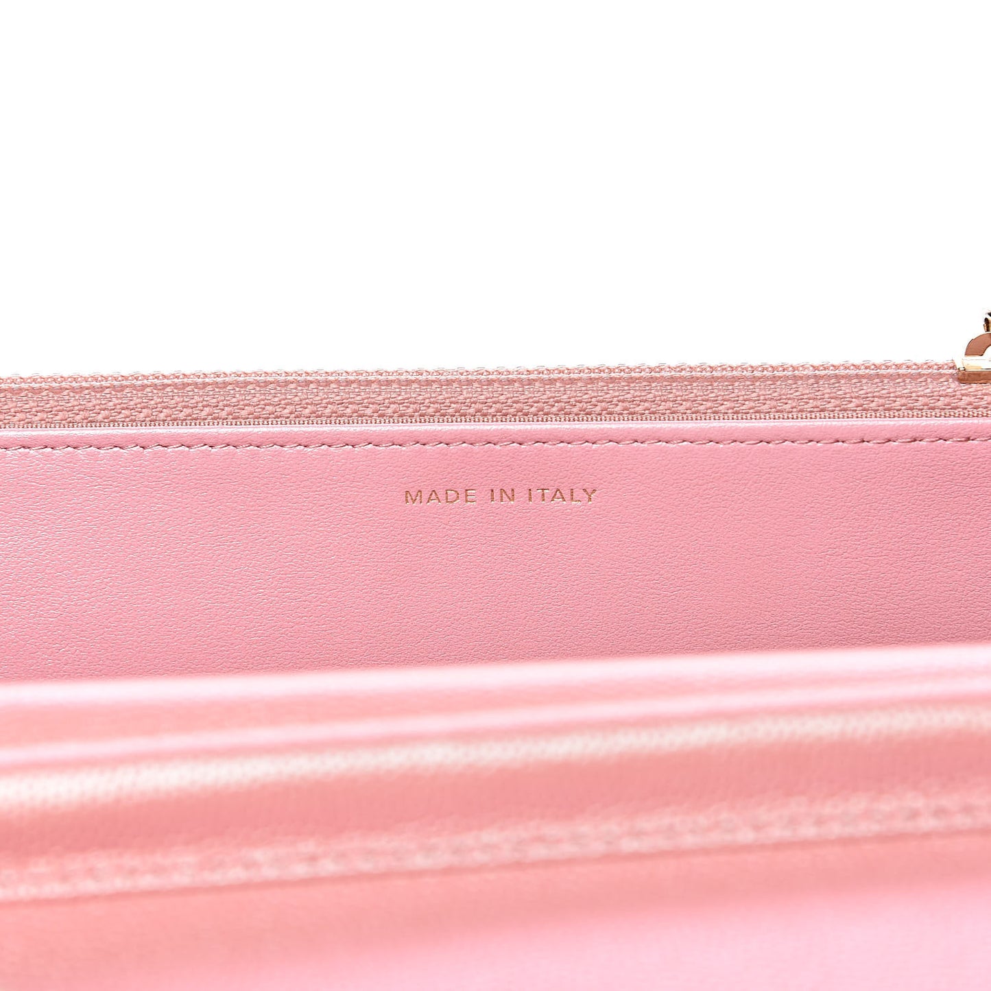 Iridescent Caviar Quilted Wallet on Chain WOC Rose Pink