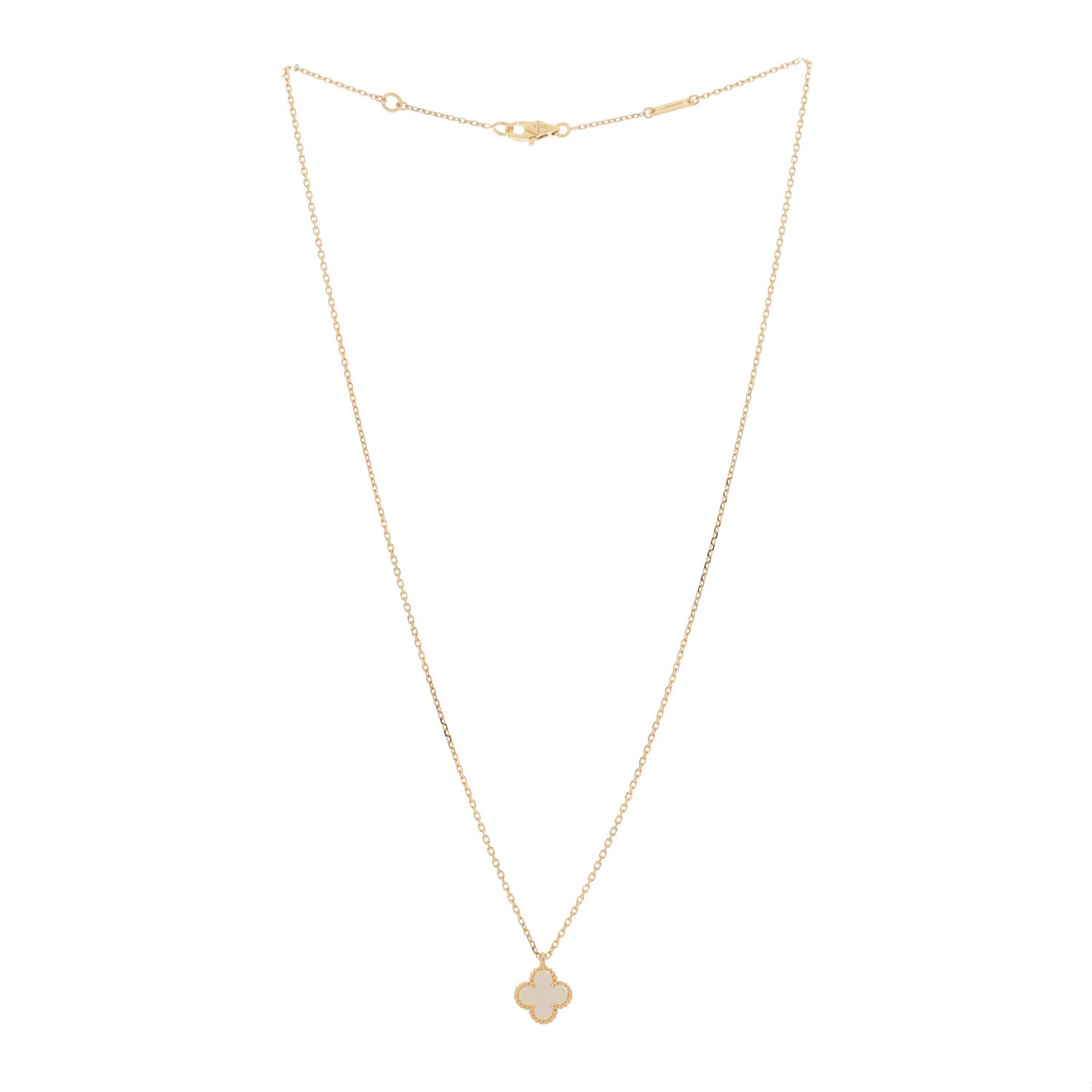 18K Yellow Gold Mother of Pearl Sweet Alhambra Pendant Necklace