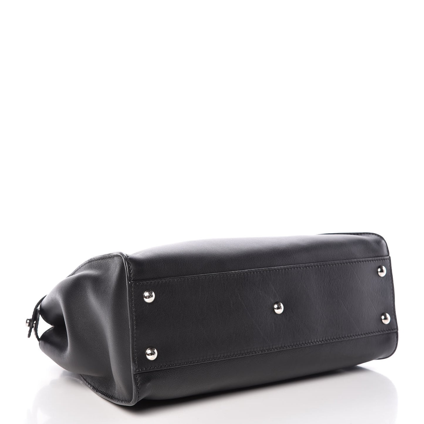 Vitello Dolce Shiny Nappa Plexglass Granite Medium Peekaboo Iconic Satchel Black