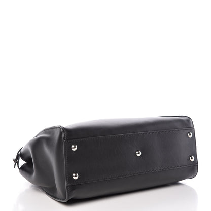 Fendi Vitello Dolce Shiny Nappa Plexglass Granite Medium Peekaboo Iconic Satchel Black 5 of 14