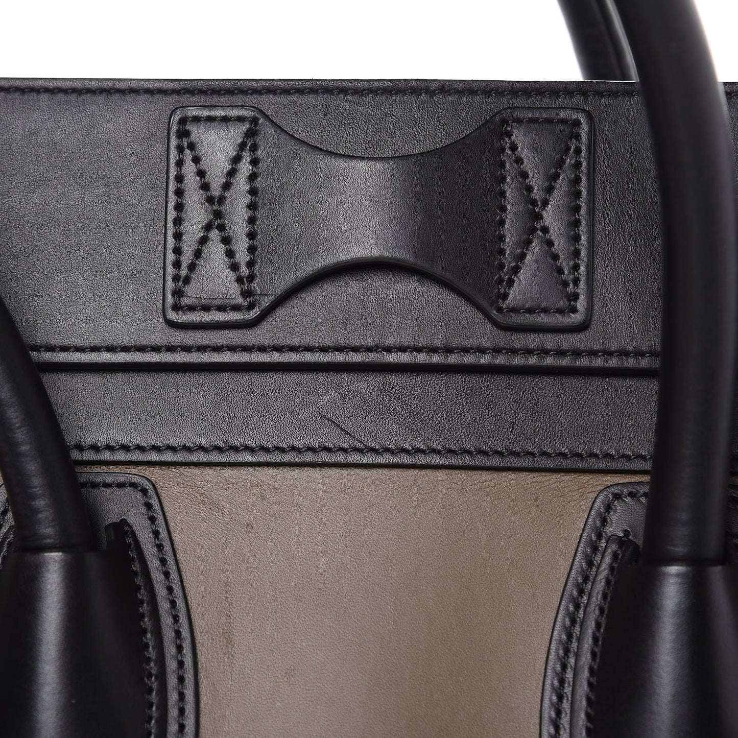 Satin Calfskin Mini Tri-Color Luggage Dark Grey