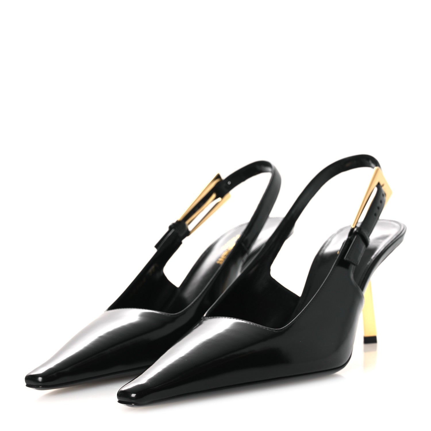 Saint Laurent Vitello Marilyn Lee 75 Slingback Pumps 38.5 Black 4 of 13