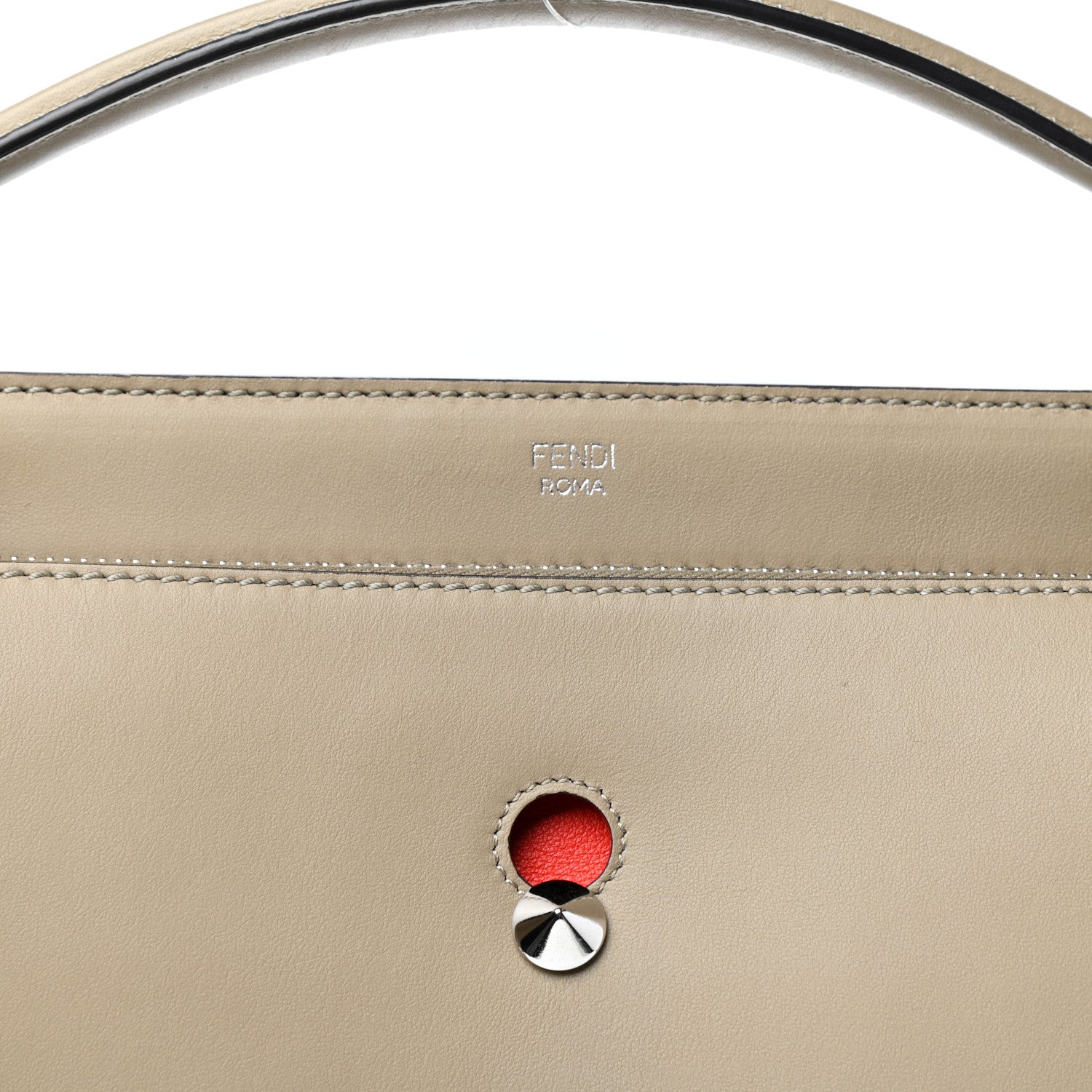 Fendi Vitello Baltico Dolce DotCom Satchel Tortora Papavero 11 of 11
