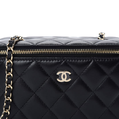 Chanel Lambskin Quilted Small Vanity Case With Chain Black 10 of 11