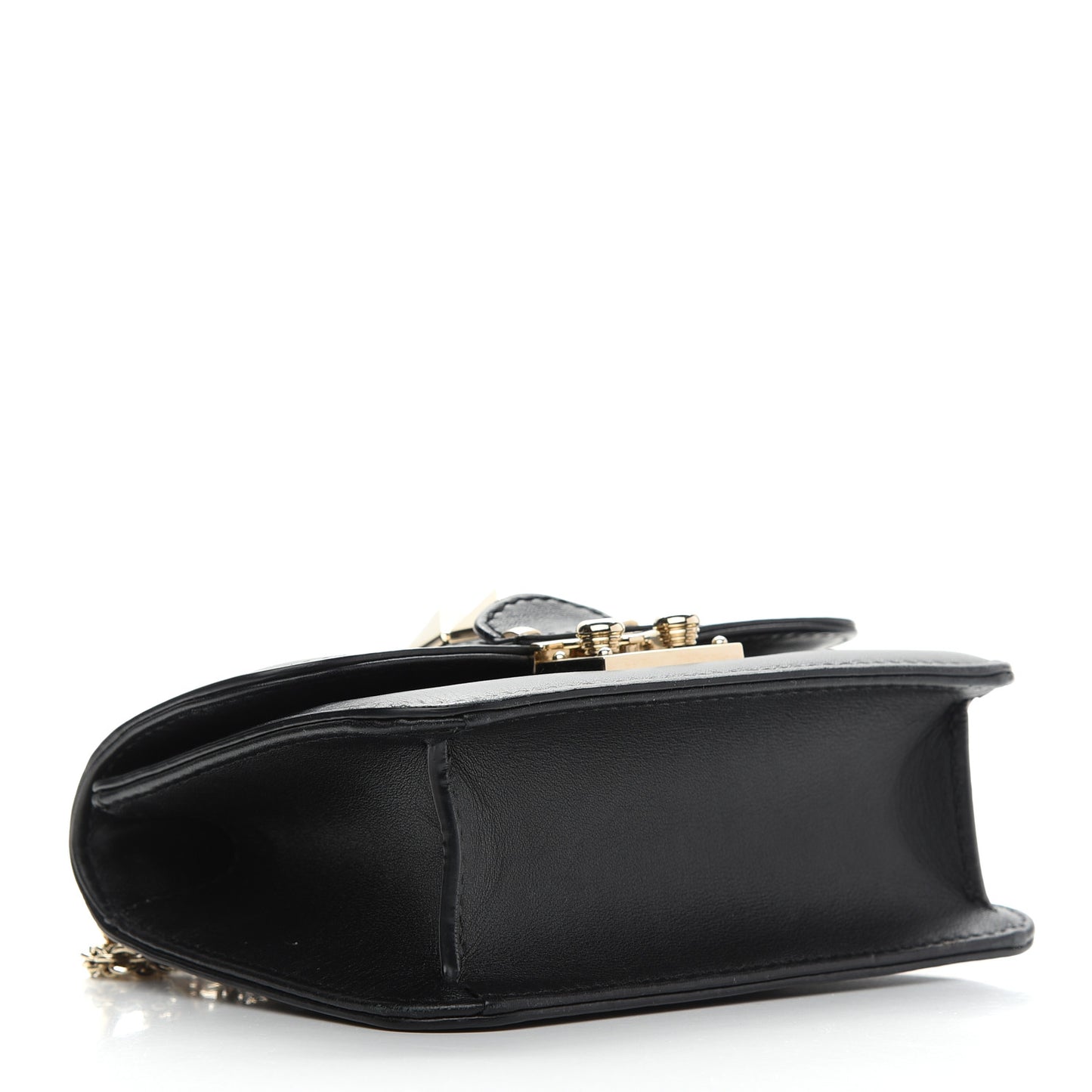 Vitello Mini Glam Lock Rockstud Flap Black