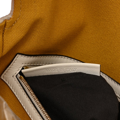 Fendi X SARA COLEMAN Canvas Vitello Seta FF Fish Eye Embroidered Baguette Mostarda White Ice 7 of 11