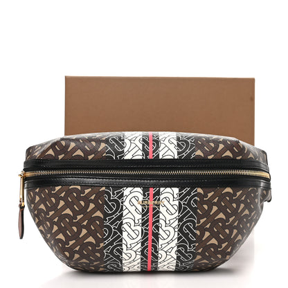 Burberry E-Canvas Monogram Stripe Medium Sonny Bum Bag Bridle Brown 12 of 12